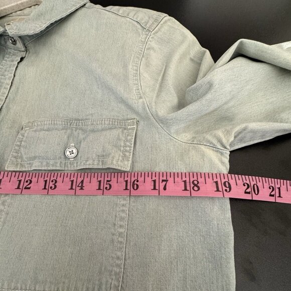 Michael Kors Womens Button Up Long Sleeve Stretch Denim Shirt Blue Size 8 - Picture 5 of 7